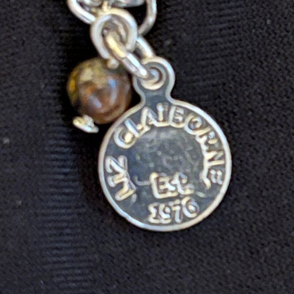 Liz Claiborne Silver‑Tone Medallion Pendant on Wire Collar Necklace - Picture 4 of 4